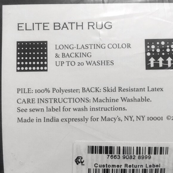 new LEMON CITRUS Charter Club Elite Plush Contour Rug w/ Skid Resistant Backing - Picture 4 of 5